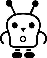 Simple chatbot vector robot isolated black icon