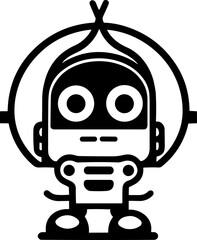 Simple chatbot vector robot isolated black icon