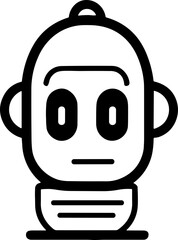 Simple chatbot vector robot isolated black icon