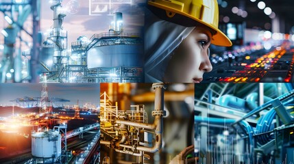 Collage of images showcasing the sectors contributing to the global economy