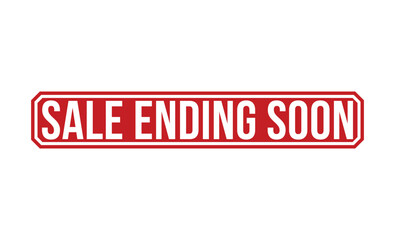 Sale ending soon Red Rubber Stamp vector design.