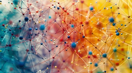 Connectivity: A network of colorful lines and dots