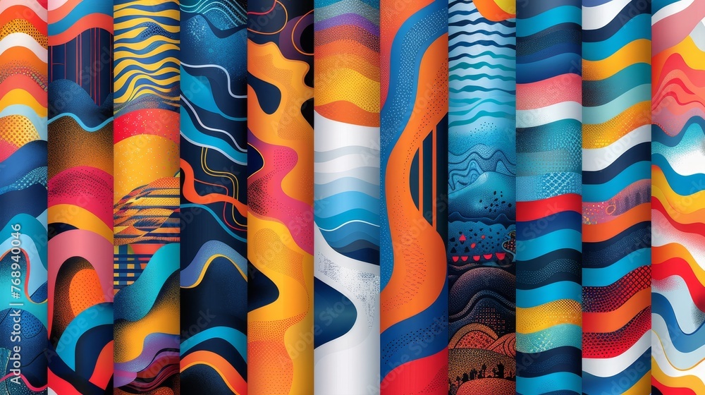 Poster graphic resources: a collection of vibrant and abstract patterns