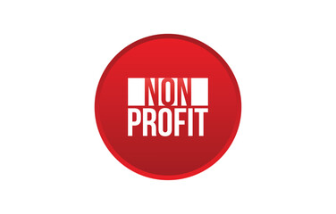 non profit red vector banner illustration isolated on white background