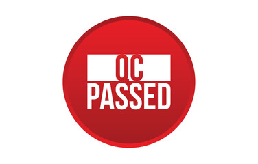 QC passed banner design. QC passed icon. Flat style vector illustration.