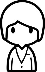 Simple person worker isolated black icon