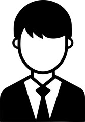 Simple person worker isolated black icon