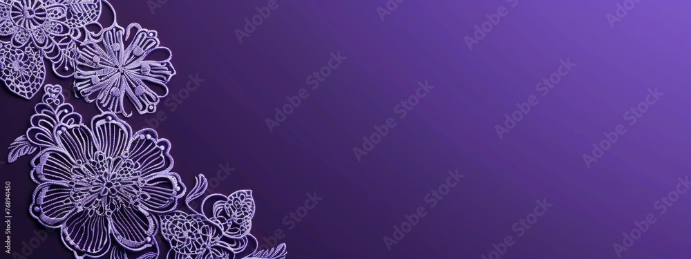 Aufkleber purple background with a white lace pattern on the left side a purple background banner for a websit