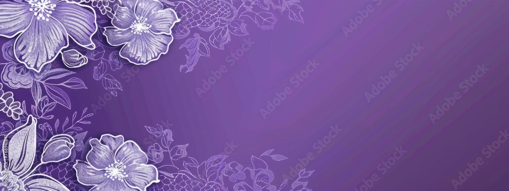 Aufkleber purple background with a lace pattern and space for copy, a purple color background with a white lac