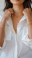 Elegant Gold Adornments: Chic Jewelry Ensemble