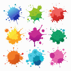 set of colorful splashes	