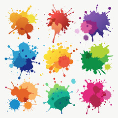 set of colorful splashes	