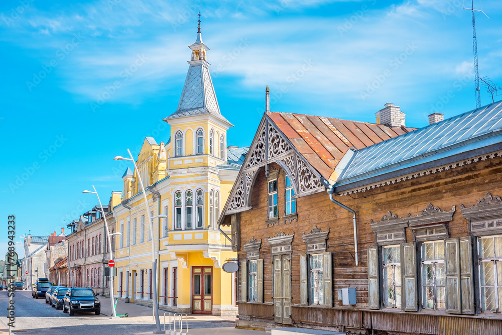 Sticker rakvere cityscape. estonia