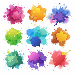 set of colorful splashes	