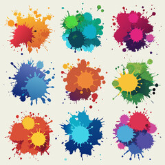 set of colorful splashes	