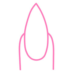 Pink Stiletto Nail Shape Outline, Manicure line icon