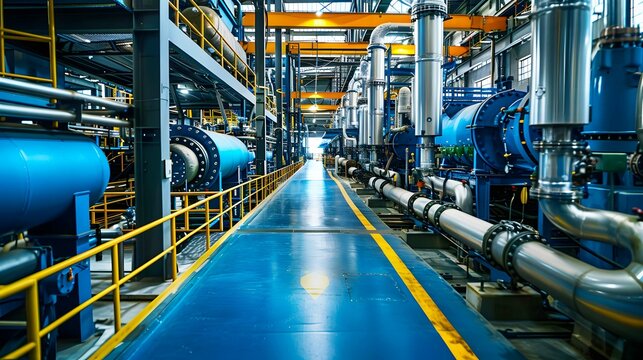 A factory retooling its production processes to use transition towards green manufacturing