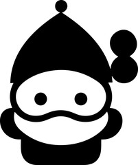 Simple santa isolated black icon