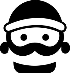 Simple santa isolated black icon