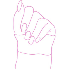 Obraz premium Pink Hand And Nails Line Art