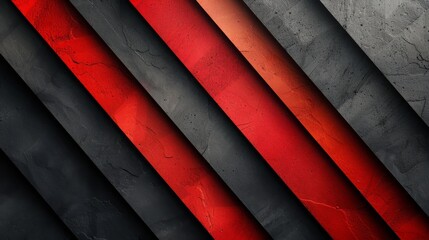 Abstract red and black stripes on textured background for modern design. Artistic red and black striped pattern on a rough surface for creative projects.