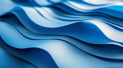 Obraz premium Waves in varying shades of blue, creating a rhythmic and flowing pattern that simulates the calming motion of water.