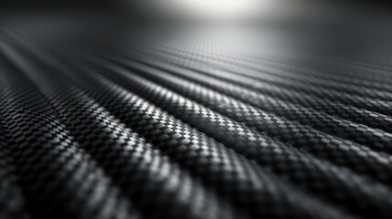 Grey carbon fiber texture with a checkered pattern and light play. Macro photography of grey carbon fiber for industrial and modern design.
