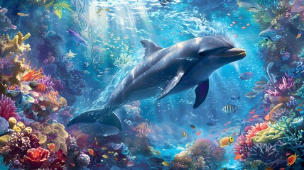 Obraz premium dolphins in the sea