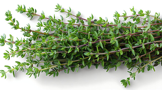 Medicinal Plants Thyme On A White Background