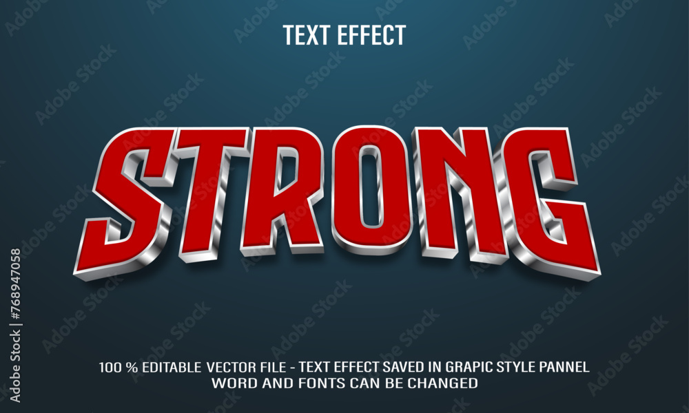 Poster strong 3d editable text effect style