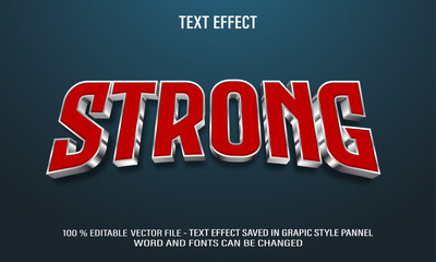 Strong 3d editable text effect style