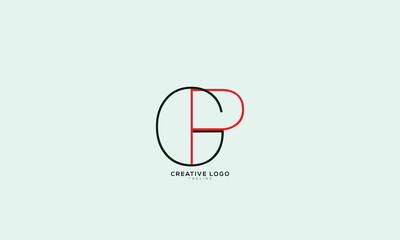 GP PG  Abstract initial monogram letter alphabet logo design