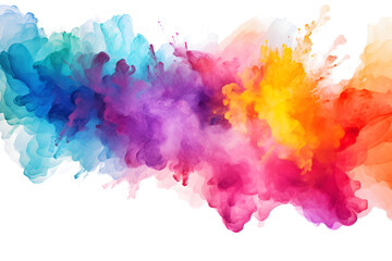 Multicolored rainbow ink stains Splashed with watercolor splashes watercolor vector transparent background