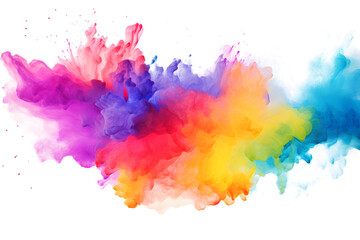 Multicolored rainbow ink stains Splashed with watercolor splashes watercolor vector transparent background