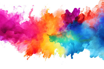 Multicolored rainbow ink stains Splashed with watercolor splashes watercolor vector transparent background