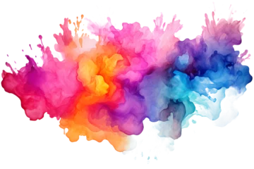  Multicolored rainbow ink stains Splashed with watercolor splashes watercolor vector transparent background © WITCHA