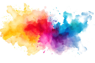 Multicolored rainbow ink stains Splashed with watercolor splashes watercolor vector transparent background - obrazy, fototapety, plakaty
