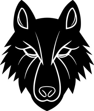 Simple wolf isolated black icon