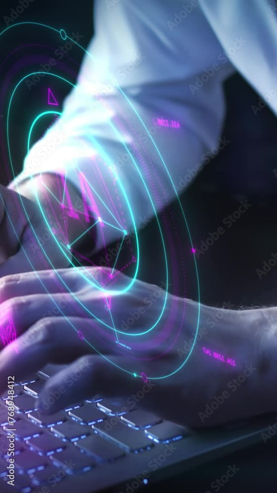Poster the use of artificial intelligence in business management.