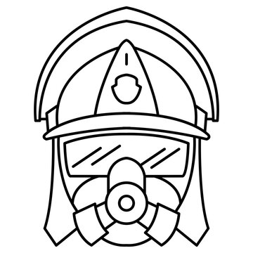 firefighter helmet icon, simple vector design
