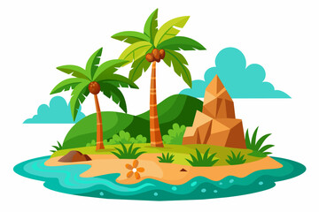  represents tropical island design on white background