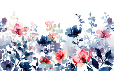 Fototapeta na wymiar Water color Floral Illustration,PNG Image, isolated on Transparent background.