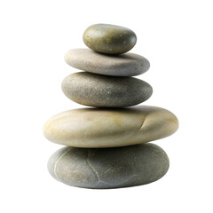 Stack of zen stones isolated on transparent background