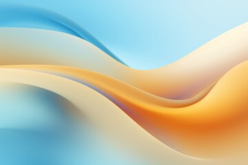 Golden Brown to Sky Blue abstract fluid gradient design, curved wave in motion background for banner, wallpaper, poster, template, flier and cover - obrazy, fototapety, plakaty