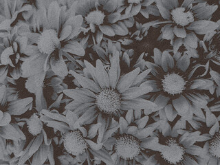 Dark Vintage halftone effect background of flowers texture, visual graphics