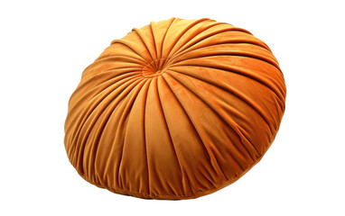 Plush Pleated Circular Pillow for Sofa,PNG Image, isolated on Transparent background.