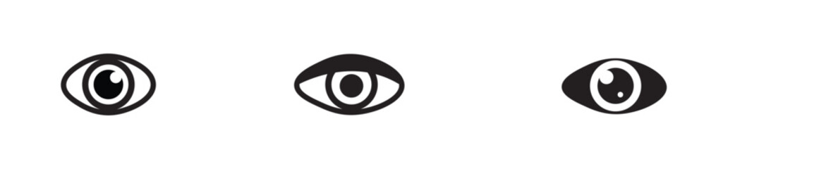Print Eye icon set. Eye vector icon. Look and Vision icon.