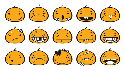 Cartoon emoticons collection vector element