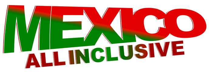 Mexico All Inclusive logo, creative concept text design, illustration,