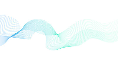 Wavy digital futuristic technology curve ocean lines on transparent background. Vector illustration.
